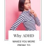 ADHD woman in stripped shirt