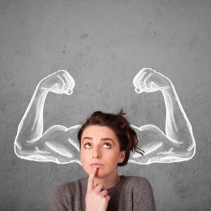 ADHD woman thinking about strengths