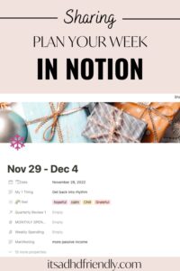 Notion weekly planning template