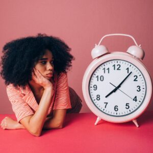 ADHD woman and clock