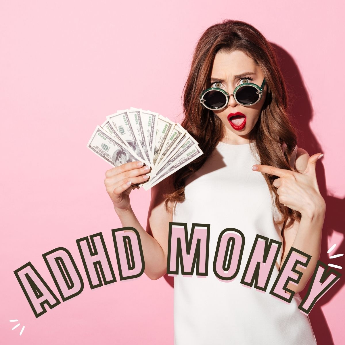 Woman with adhd holding money