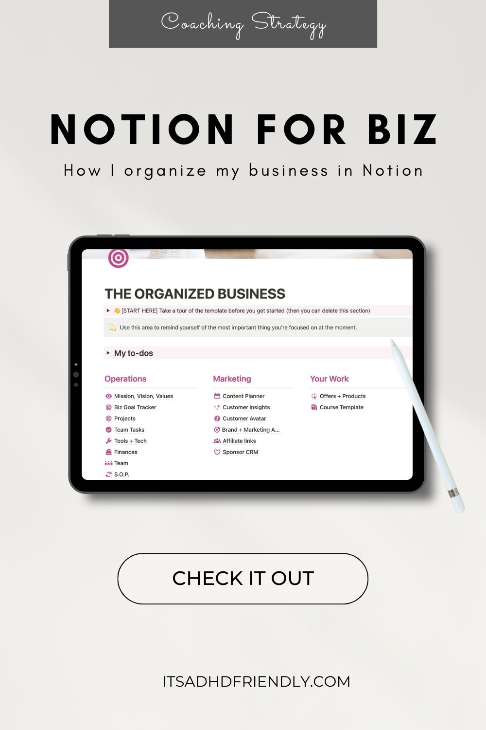 Notion template for business