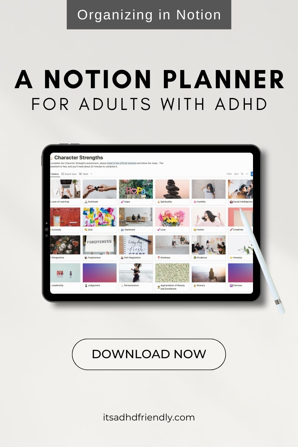 A planning template for ADHD in notion