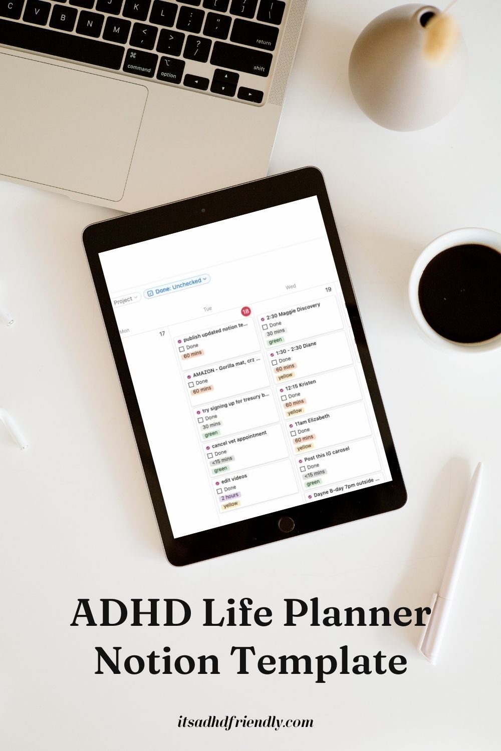Notion template for adhd
